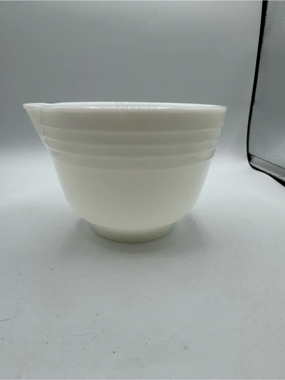 Vintage PYREX White Glass Hamilton Beach Ribbed Mixing Bowl 6.5